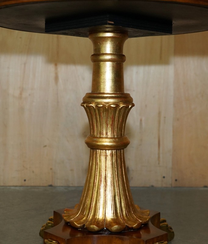 SUBLIME PAIR OF VINTAGE MARBLE TOPPED SIDE END TABLES SOLID BRASS LIONS PAW FEET gallery