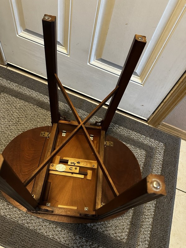 Baker Furniture Chippendale Style Mahogany Marquette Inlaid Drop Leaf Side Table gallery