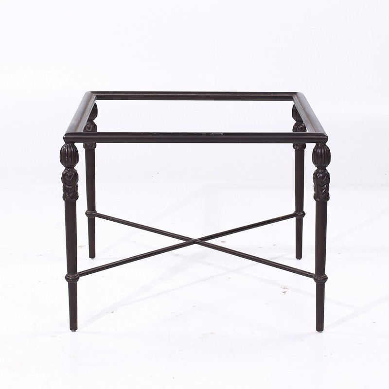 Michael Taylor Montecito Collection Metal and Glass Side Table gallery