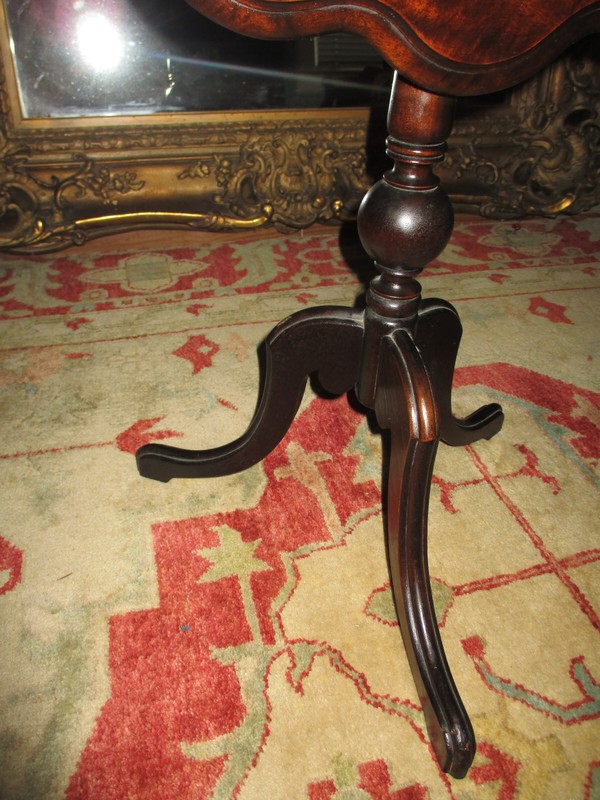 Antique Chippendale Ornate Marquetry Mohagany Hand Made Tilt top Tea Table gallery