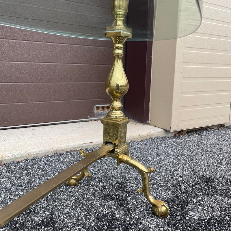 Custom Made Virginia Metalcrafters Chippendale Solid Brass & Glass Coffee Table gallery
