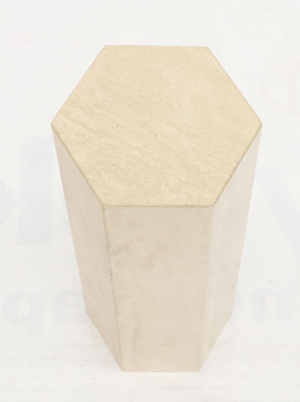 Mid-Century Modern Travertine Marble Tall Tower Shape Table Pedestal gallery