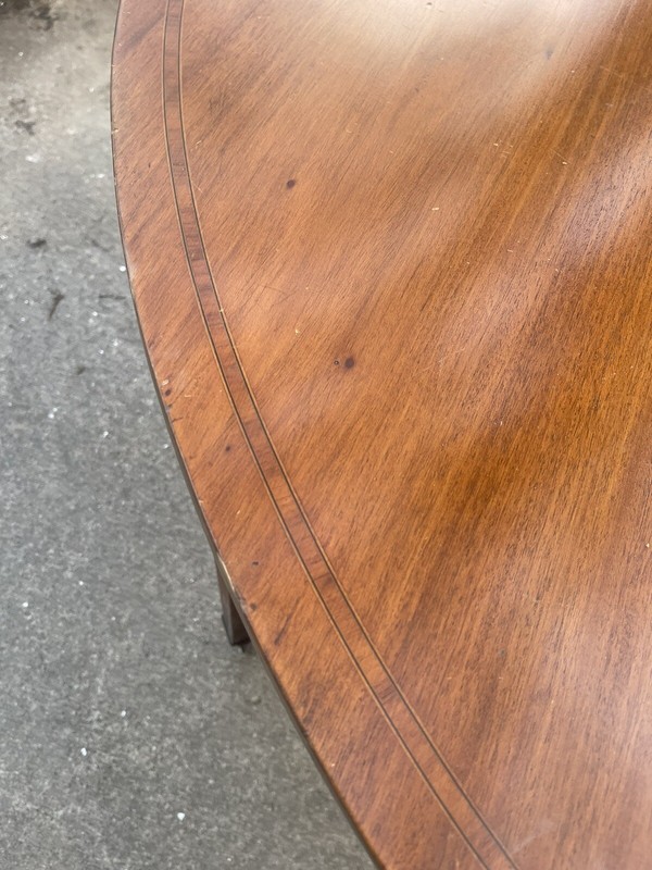 Beautiful Midcentury Round 5ft Table With Inlay Details And Casters Will Deliver gallery