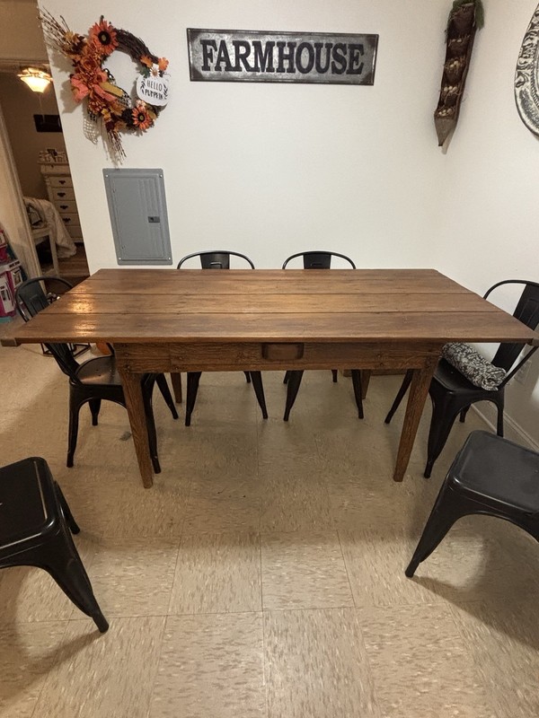 19th Century Oak Farmhouse Dining Room Table With Or Without Chairs Antique gallery