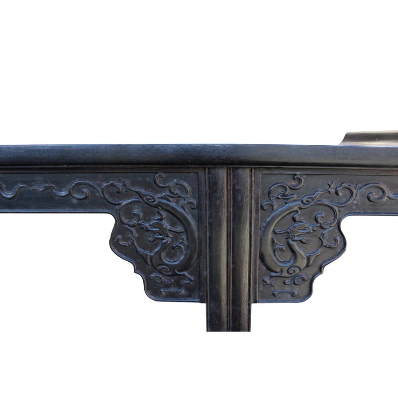 Chinese Brown Huali Rosewood Point Edge Relief Carving Altar Table cs4630 gallery