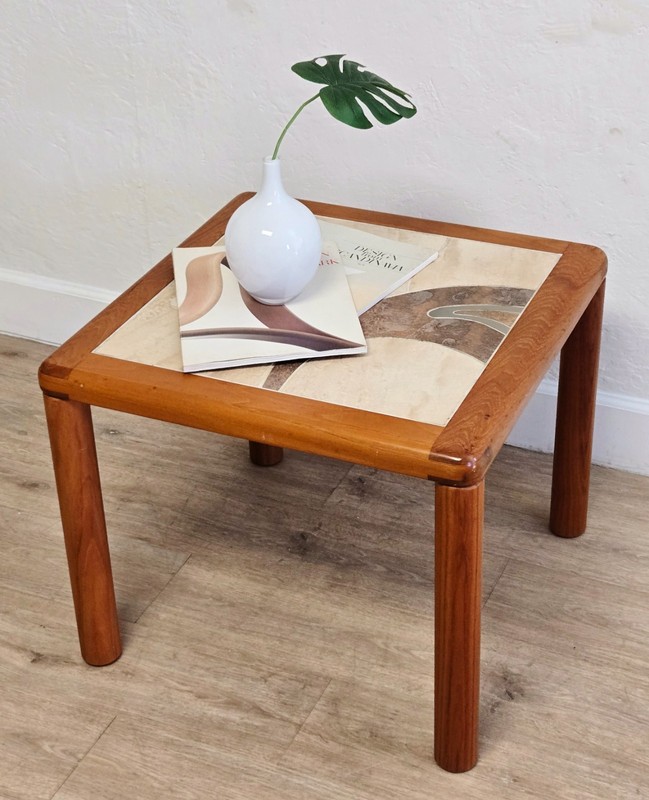 Pair Danish Haslev Tiled Teak End Tables-Vintage Tue Poulson Arizona End Tables gallery