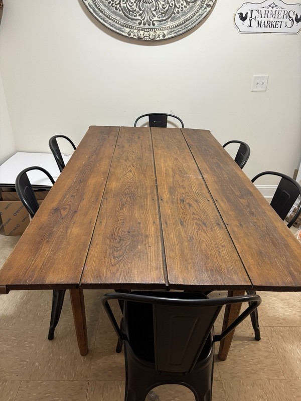 19th Century Oak Farmhouse Dining Room Table With Or Without Chairs Antique