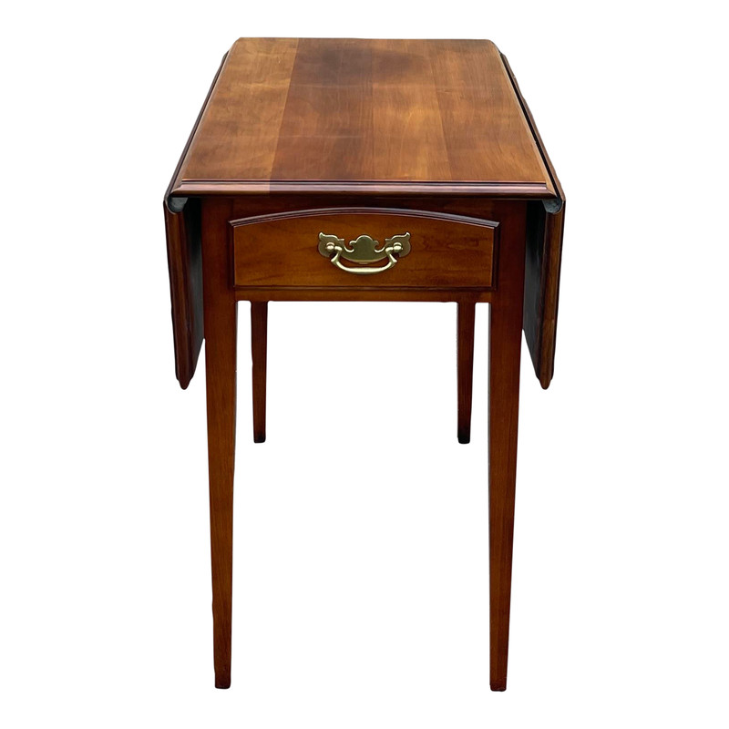 Statton 50th Anniversary Traditional Solid Cherry Drop Leaf Pembroke Side Table
