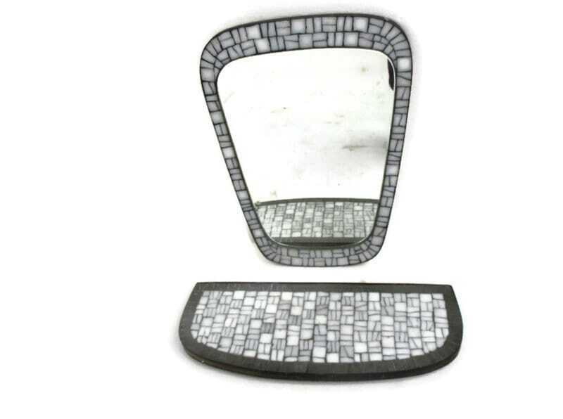Ornate Wall Mounted Console Mirror Vanity Hallway Vintage Mosaic Tiles Beveled G