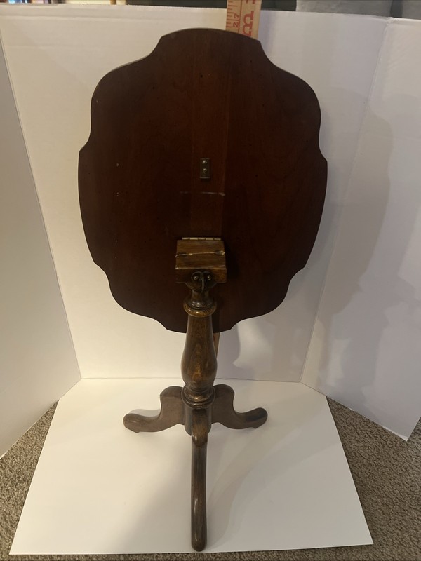 Small Tilt Table Vintage Dark Wood gallery