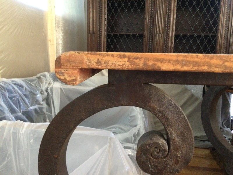 Wrought Metal and Marble Console Table gallery