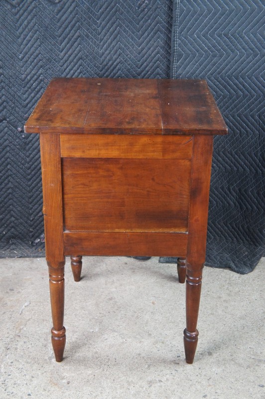 Antique Early American Cherry Three Drawer Silver Chest Side Table Stand 31" gallery