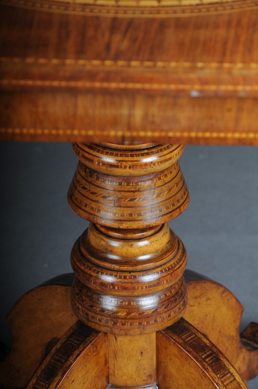 Antique Baroque Side Table With Inlays, 19th Century gallery