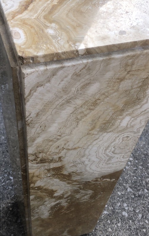 MCM Travertine Marble Pedestal Stand Column Pillar Italian 32” gallery