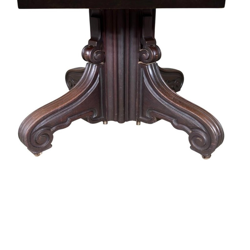 Antique Victorian Black Walnut Banquet Dining Table – Extends to 14 Feet! #22619 gallery
