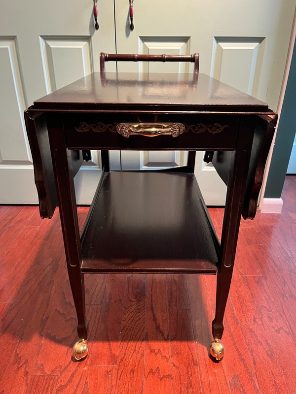 Early Mid Century Two Tier and Two Leafs Convertible Tea Table gallery