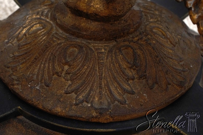 F67691: Round Decorative Glass Top Coffee Table w. Ornate Base gallery