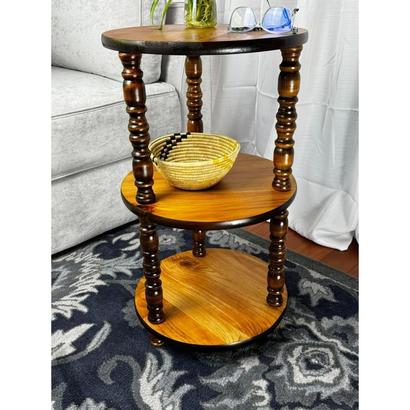 Solid Wood 3-Tier Accent Table – Cottage / Traditional Style Free Local Delivery gallery