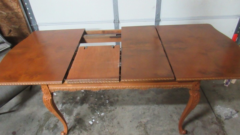 French Antique Dining Room Kitchen Table Carved gallery