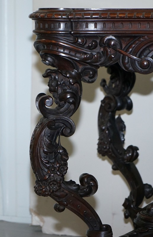 IMPORTANT ITALIAN ANGIOLO BARBETTI FIRENZE ANTIQUE CHERUB DESK LIBRARY TABLE gallery