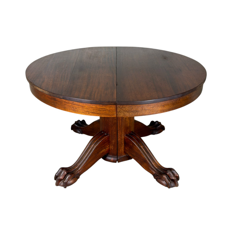 Antique Mahogany Ball & Claw Round Dining Table – 2 Leaves - c.1890s #22572 gallery