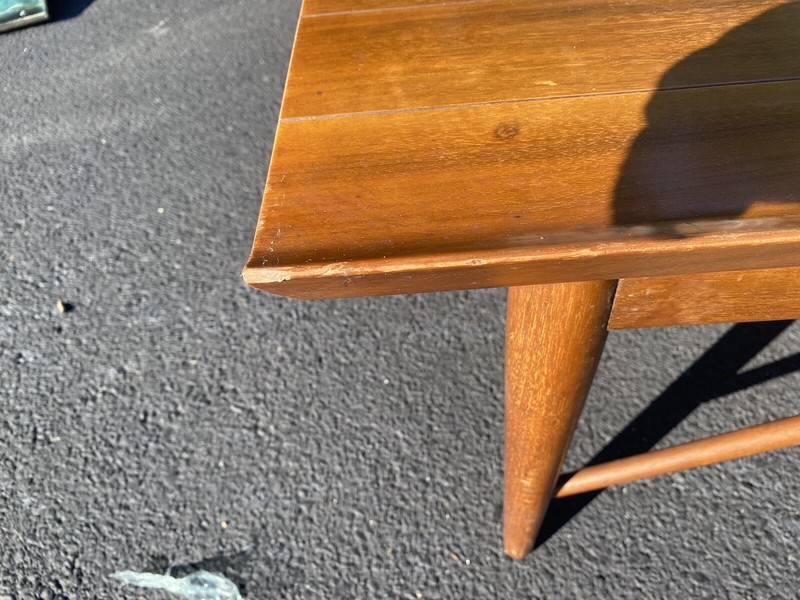 Mid Century Modern Natural Wood Designer Heritage Henredon Long Coffee Table gallery