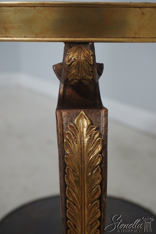 71903: French Empire Round Gueridon Etched Bronze Top Lamp Table gallery