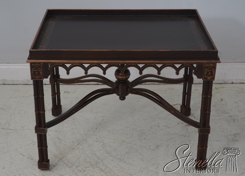 L70143: Paint Decorated Chinese Chippendale Faux Bamboo Tray Table gallery