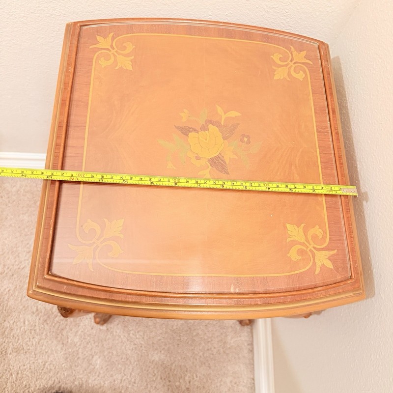 Vintage Italian Rococo Carved Wood Accent Table Made In Italy Louis XVStyle gallery
