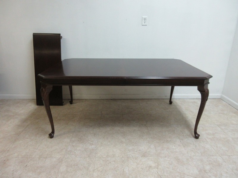 Stanley Cherry Queen Ann Dining Room Banquet Dining Room Table w/ Drawers