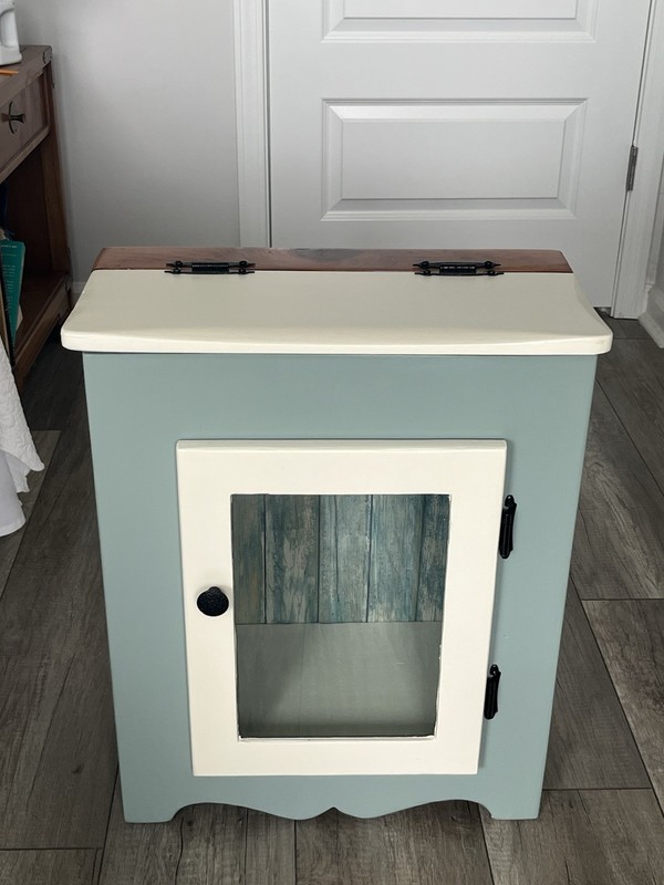Beautiful Refinished Antique Side Table Or Cabinet. Excellent Condition gallery
