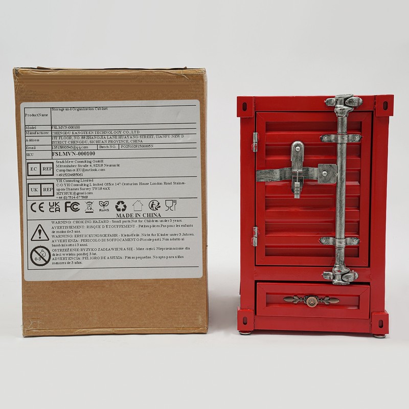 Industrial Metal Container Side Table Side Table with Drawer Container Cabinet gallery