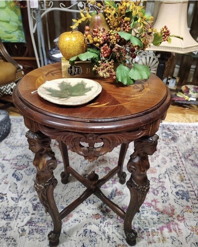 Antique Inlaid Accent Table