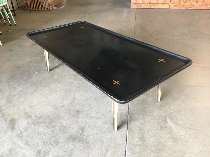 Mid Century Black Lacquer Coffee Table by Edmond J. Spence gallery