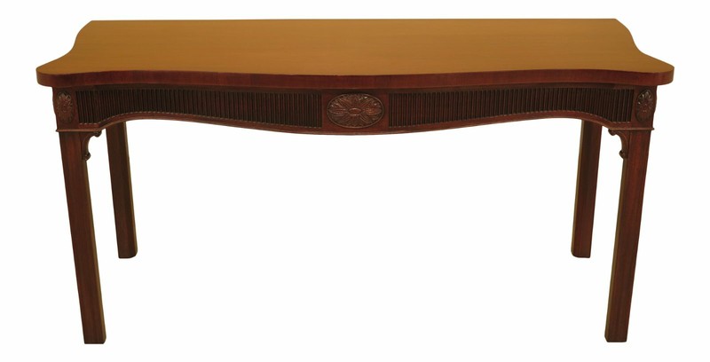 46786EC: KITTINGER Georgian Style Carved Mahogany Console Table
