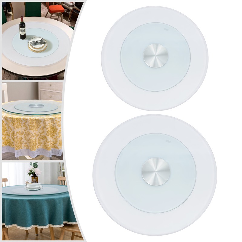 23-31" Glass Lazy Susan Turntable Dining Table Centerpiece Large Serving Plate gallery