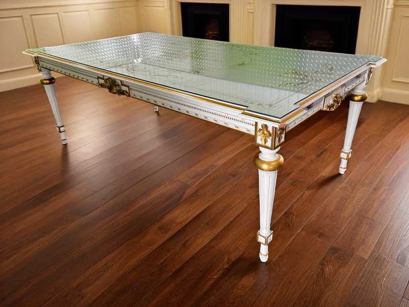 French Dining Room Table Made In Italy Italian Quality With Glass Top Protector gallery