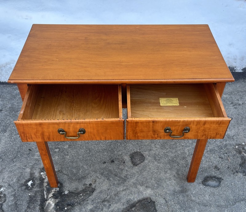 Eldred Wheeler Tiger Maple 2 Drawer Desk / Table gallery