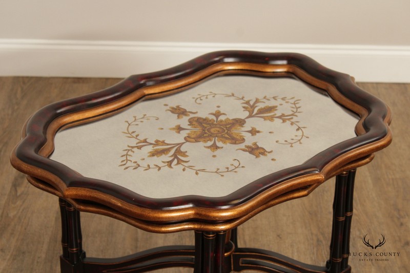 English Regency Style Partial Gilt Faux Bamboo Tray Table gallery