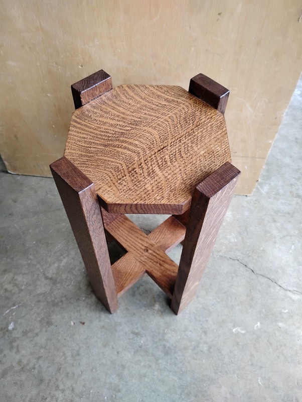 Antique Mission Style White Oak Small Plant Stand Hand Made gallery
