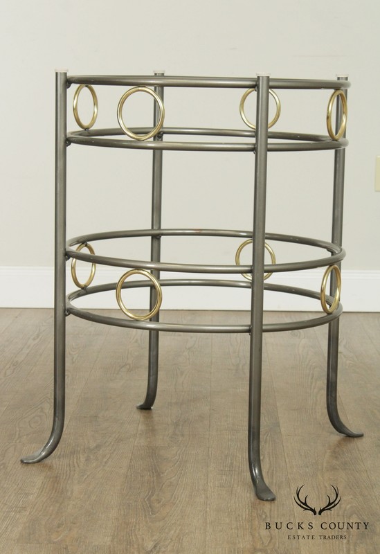 Charleston Forge Pair Circular Iron & Brass Table Bases gallery