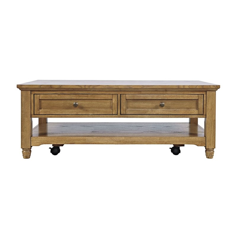 Brentwood Modern Transitional 50″ Coffee Table With Storage and Caster Wheels