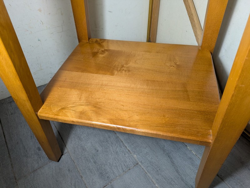 Vintage Rustic Country Shaker MCM Maple Wood End Table Nightstand Drawer N84 gallery