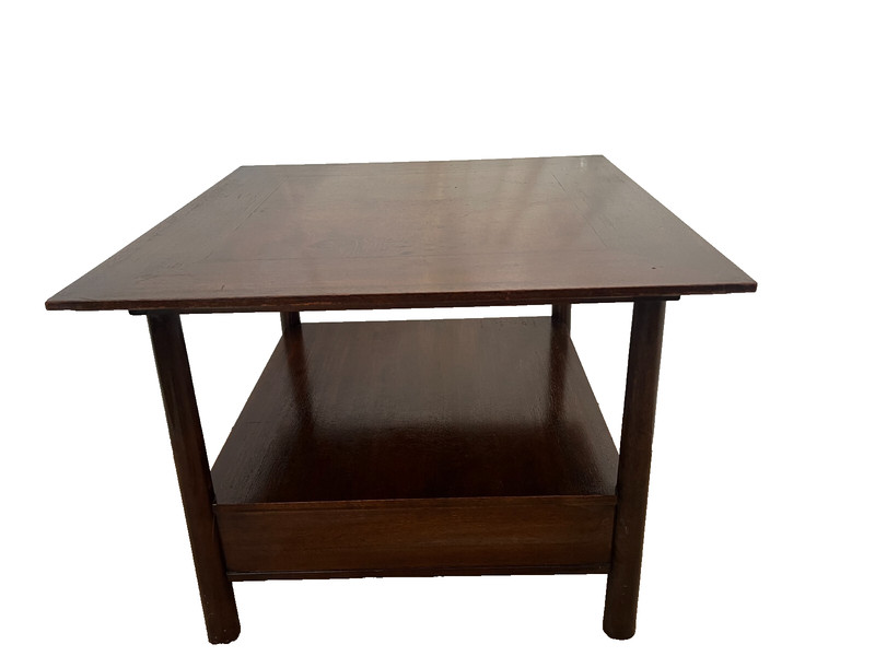 Henredon Nightstand Side Table with one Drawer and bottom Shelf Dark Walnut gallery