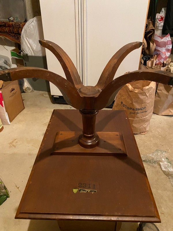 Antique Table with glass insert