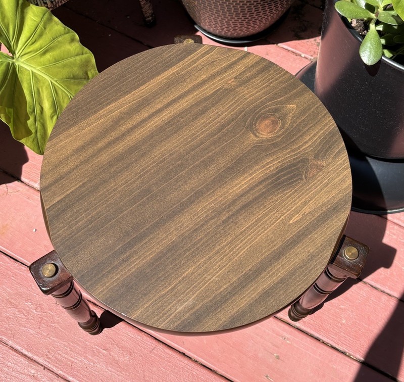 Vintage Mid Century Round Side End Table Laminate Formica Top 3 Leg Plant Stand gallery