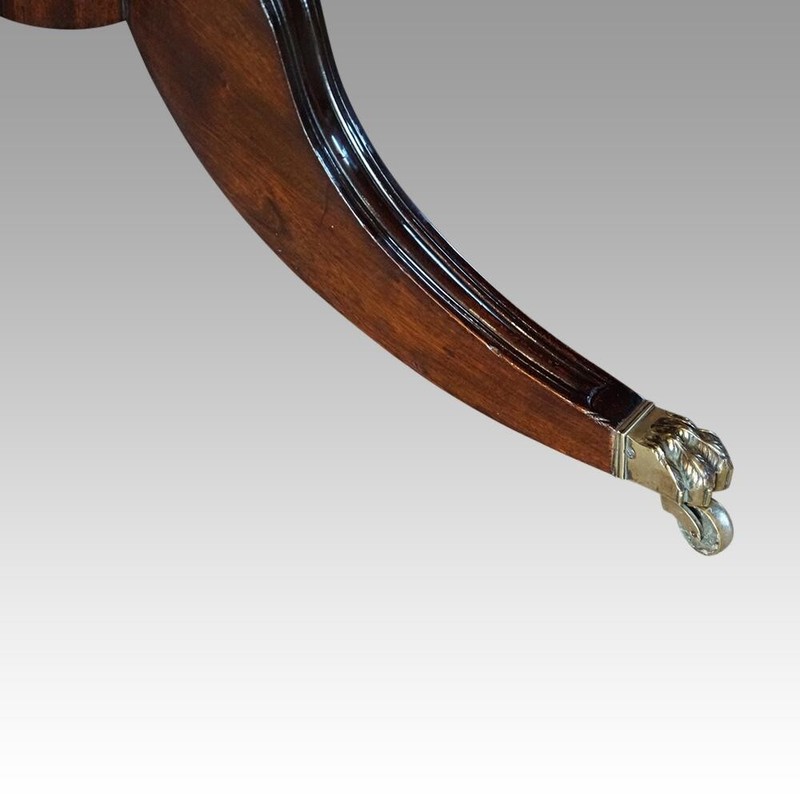 Antique Mahogany Extendable Dining Table (8 + 2), twin balauster bases gallery