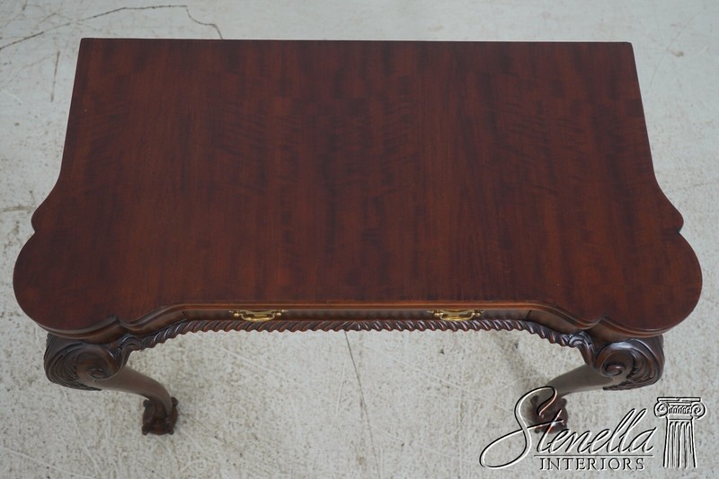 65671EC: MAITLAND SMITH Leather Interior Clawfoot Game Table gallery
