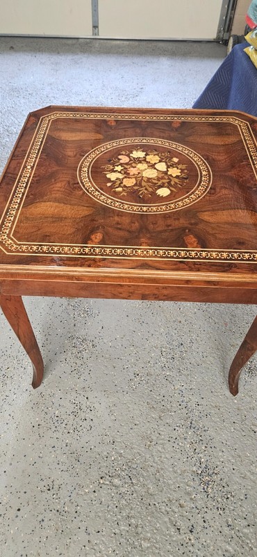 Italian Inlaid Wood Multi Game Table with Roulette, Checkers Chess and Backammon