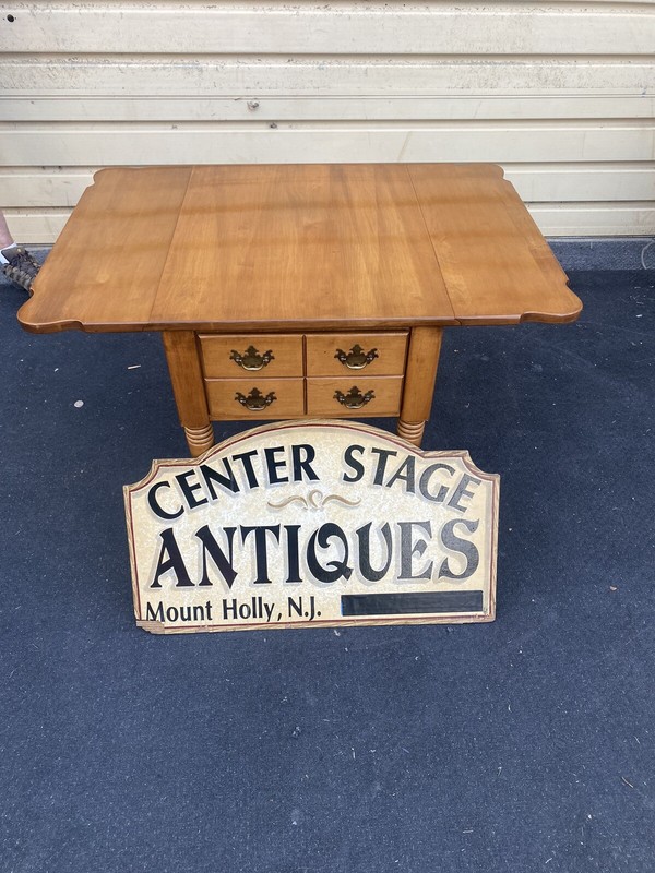 65794 Solid Maple Drop Side Pembrooke Lamp Table Stand w/ Drawer